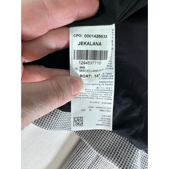 HUGO by Hugo Boss Womens sz 6 Jekalana Houndstooth Blazer Double Zip Modern Chic - Picture 11 of 12